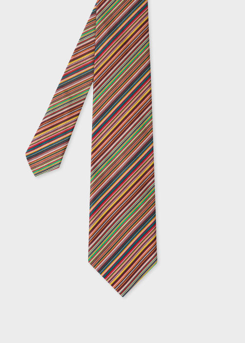 'Signature Stripe' Silk Tie by Paul Smith