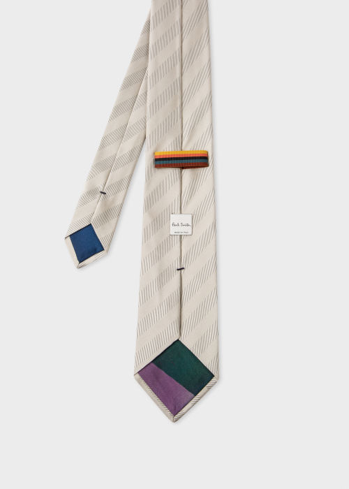 Men's Cream Silk Stripe Tie