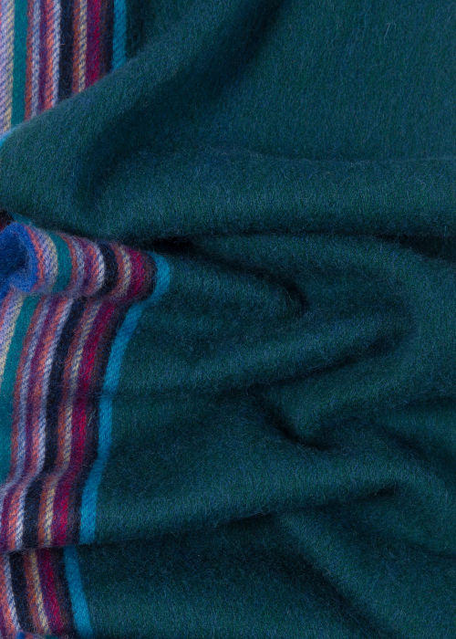 Product View - Men's Blue Cashmere-Lambswool Two-Tone Scarf Paul Smith