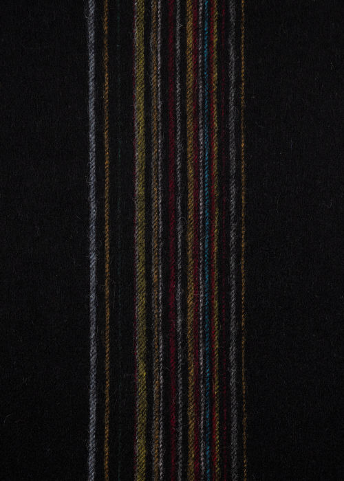 Detail View - Black Lambswool-Cashmere 'Signature Stripe' Scarf Paul Smith