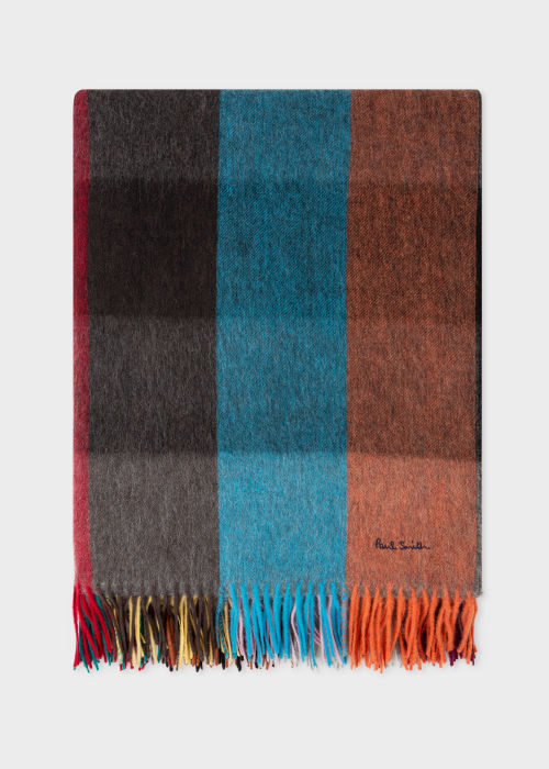 Front View - Signature Grid Cashmere-Blend Blanket Paul Smith