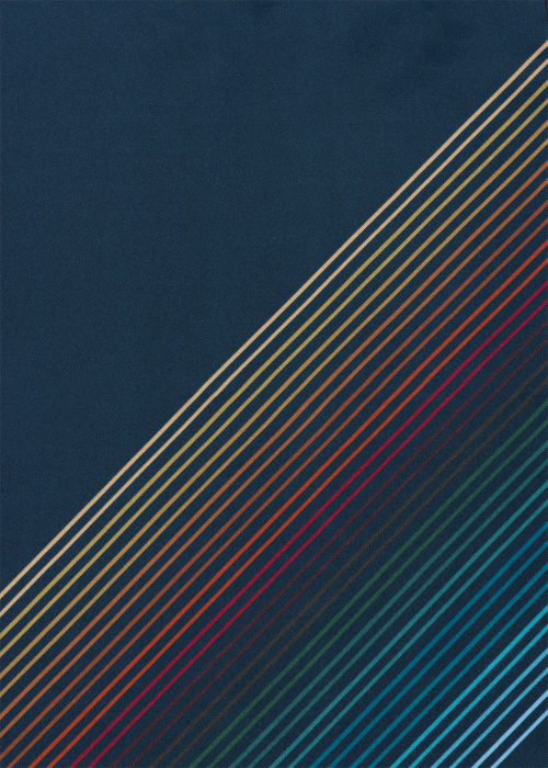 Product View - Men's Navy Silk 'Signature Stripe' Pocket Square Paul Smith