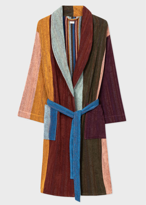 Front view - 'Artist Stripe' Towelling Dressing Gown Paul Smith