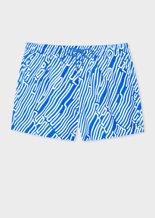 Front View - Blue Logo Swim Shorts Paul Smith