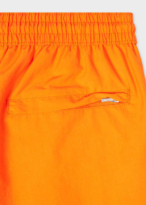 Men's Orange Swim Shorts with 'Artist Stripe' Trim