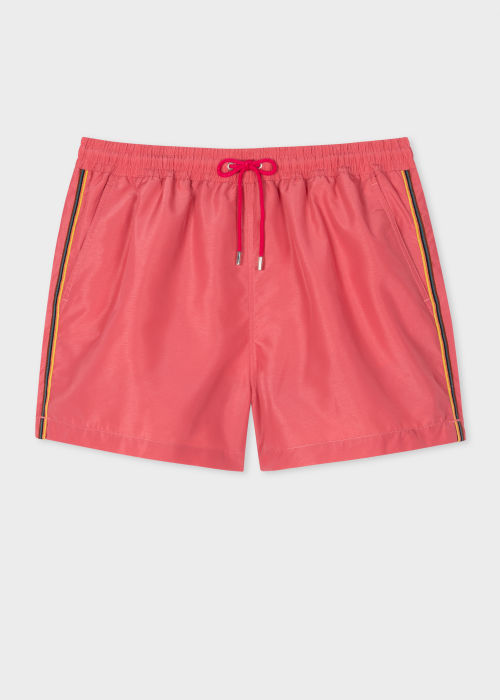 Product View - Men's Washed Red 'Artist Stripe' Swim Shorts Paul Smith