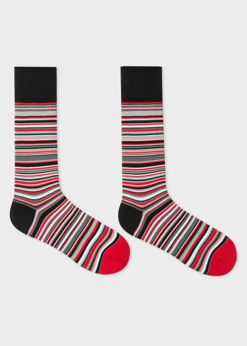 Paul Smith & Manchester United - Red 'Signature Stripe' Socks