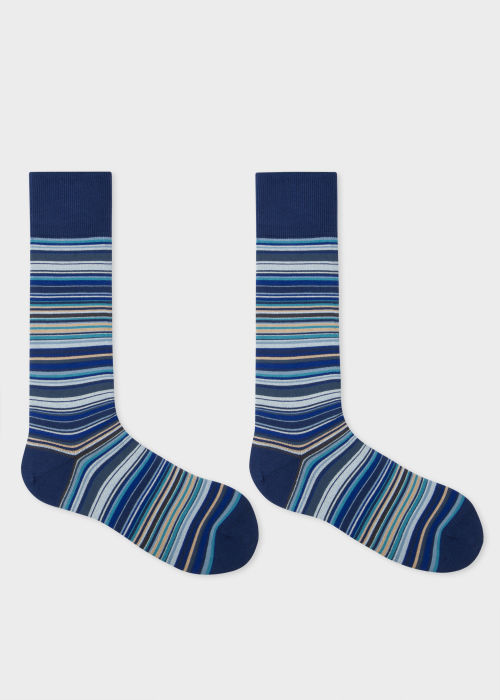 Men's Sky Blue 'Signature Stripe' Socks