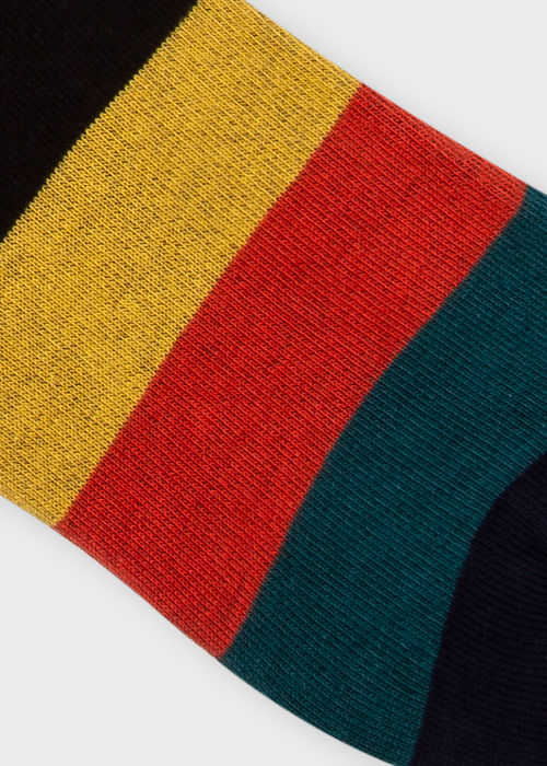 Detail view - Men's Black Socks With 'Artist Stripe' Toe Paul Smith