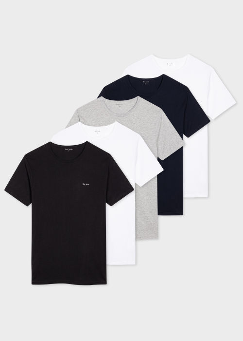 Lot de Cinq Tee-shirt de Différentes Couleurs à Logo en Coton Paul Smith - Vue du lot