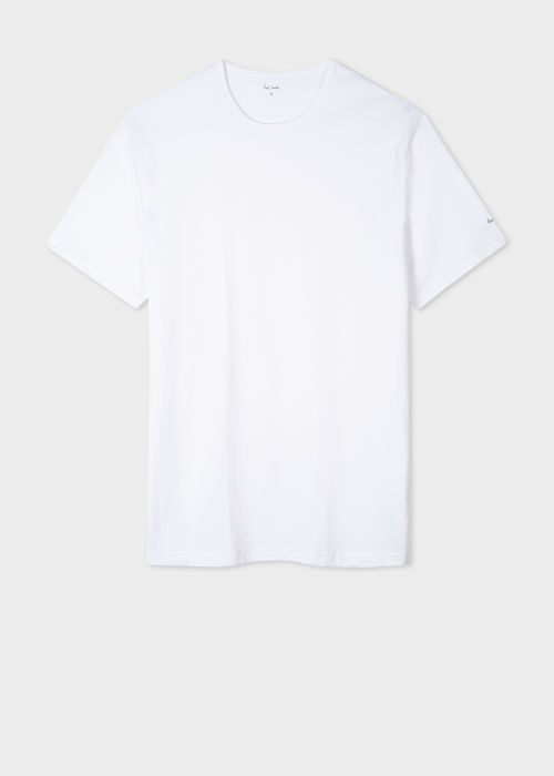 T-shirt view - White Cotton T-Shirts Three Pack Paul Smith