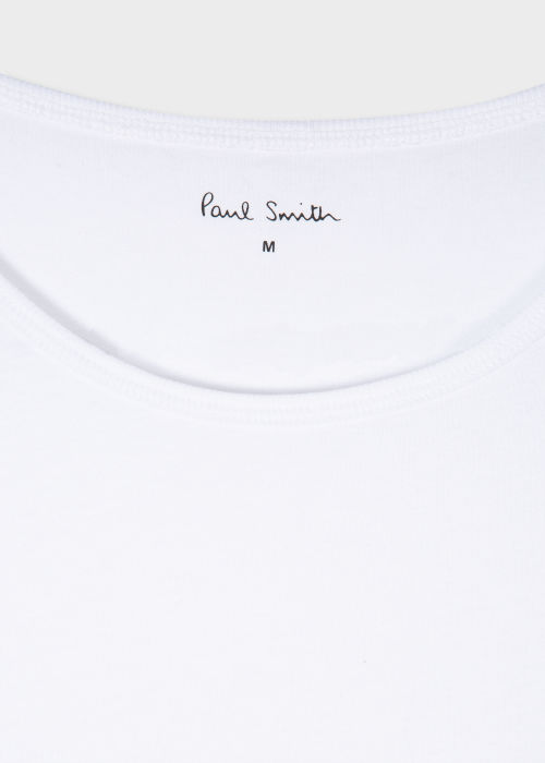 Detail view - White Cotton T-Shirts Three Pack Paul Smith