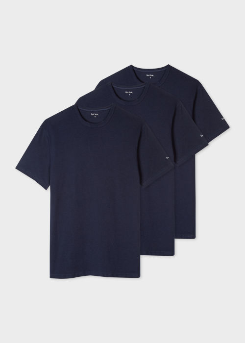 Paul Smith Three-Pack Navy Cotton T-Shirts