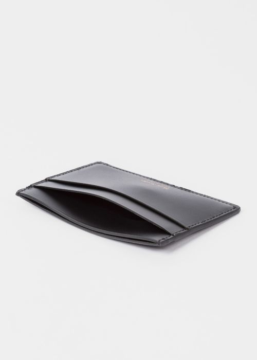 Men's Black Leather Monogrammed Credit Card Holder by Paul Smith