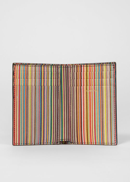Men's Signature Stripe Interior Credit Card Wallet by Paul Smith