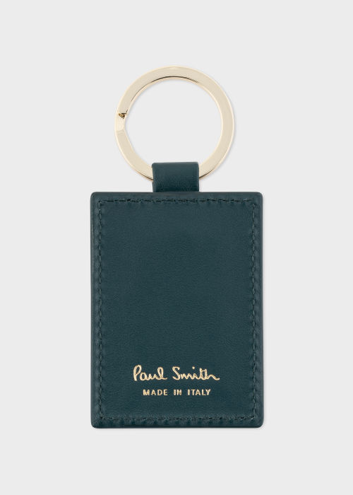 Product View - Men's Green Leather Signature Stripe Keyring Paul Smith
