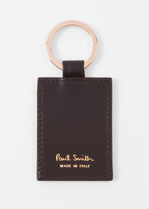 Black Calf Leather Monogrammed Keyring by Paul Smith