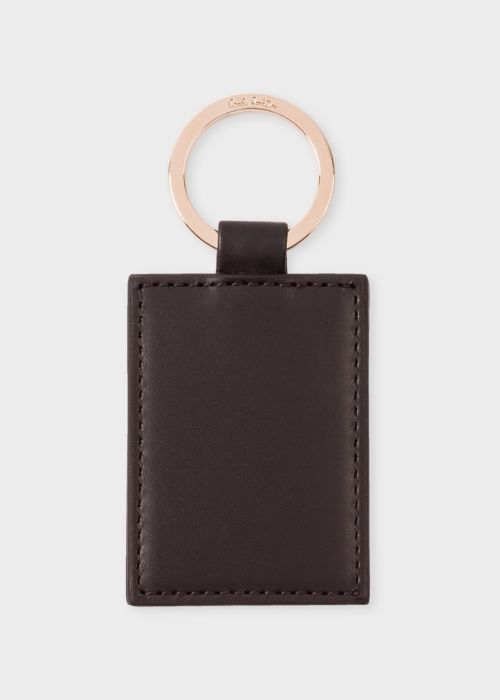 Black Calf Leather Monogrammed Keyring by Paul Smith