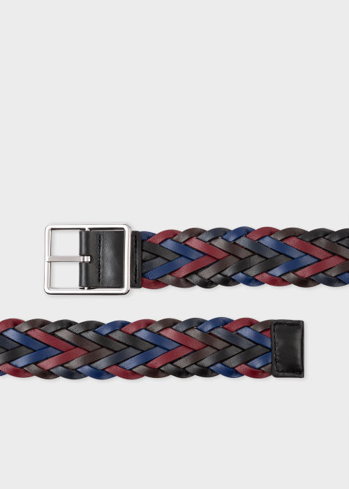 Men's Reversible Plaited Leather Belt by Paul Smith