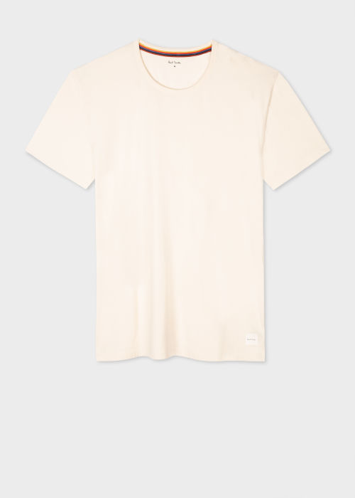 Front view - Men's Cream Cotton T-Shirt Paul Smith