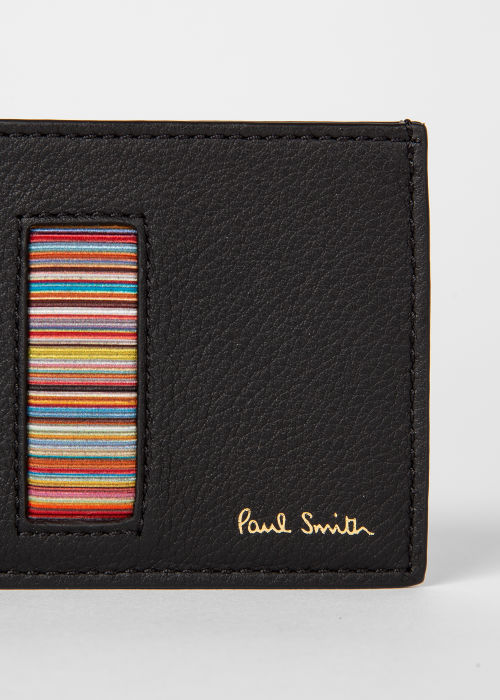 Paul Smith Signature-stripe Leather Cardholder in Black for Men Mens Accessories Wallets and cardholders 