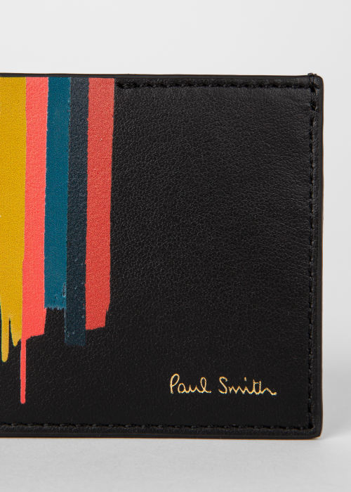 Mens Accessories Wallets and cardholders Paul Smith Leather Artist Stripe Bifold Card Holder in Black for Men 