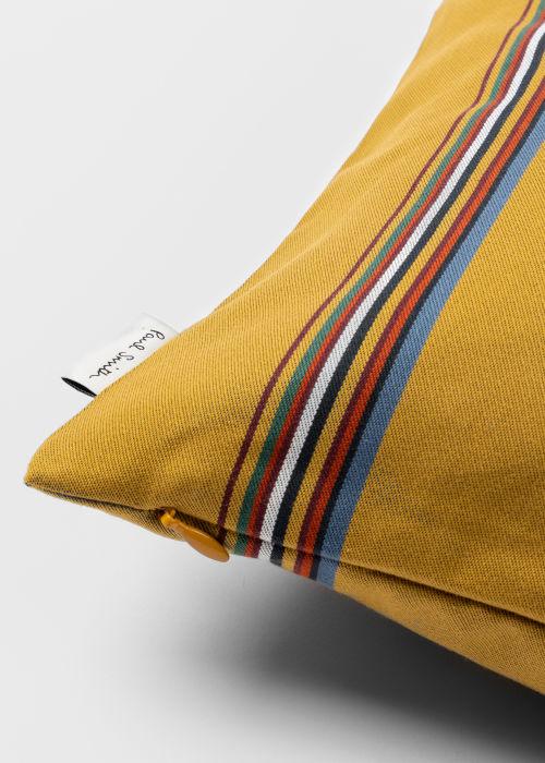 Detail view - Mustard 'Signature Stripe' Bolster Cushion Paul Smith