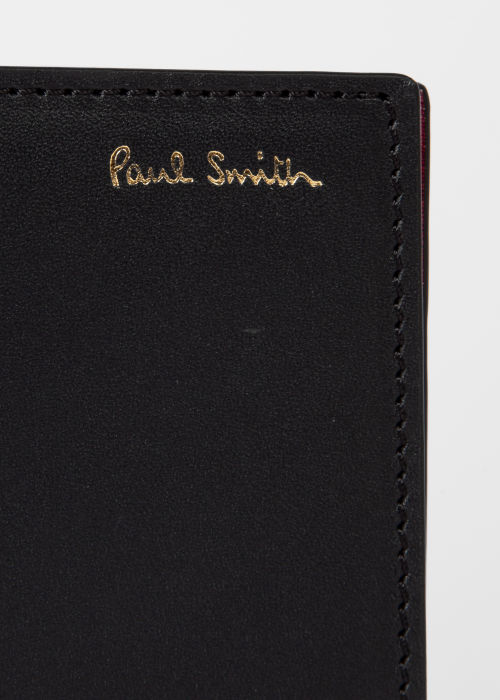 Black Signature Stripe Interior Leather Pivot Card Holder by Paul Smith