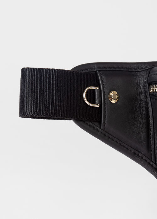 Detail view - Black Leather 'Signature Stripe' Bum Bag Paul Smith