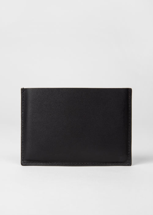 Back view - Men's Black Credit Hard Holder With Stripe Pull Out Paul Smith