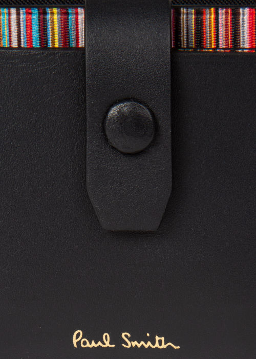 Detail view - Men's Black Credit Hard Holder With Stripe Pull Out Paul Smith
