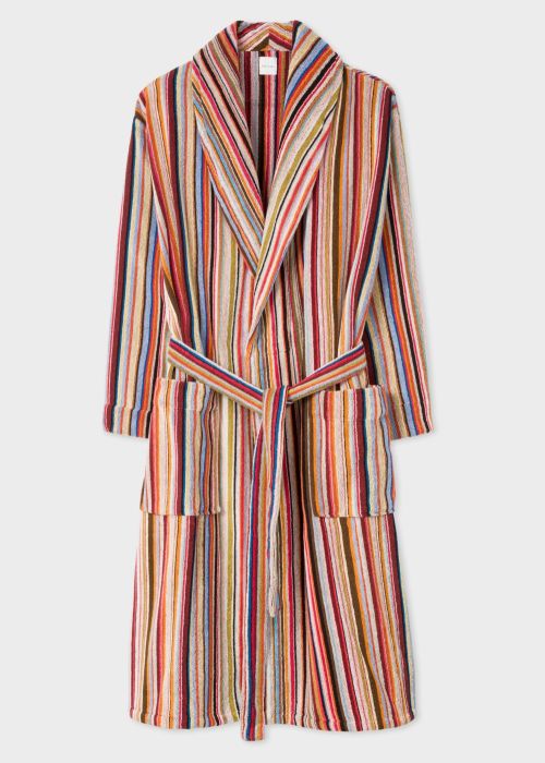 Product View - Men's Signature Striped Towelling Dressing Gown by Paul Smith