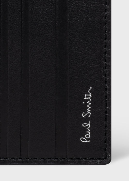 Detail View - Black 'Shadow Stripe' Billfold Wallet Paul Smith