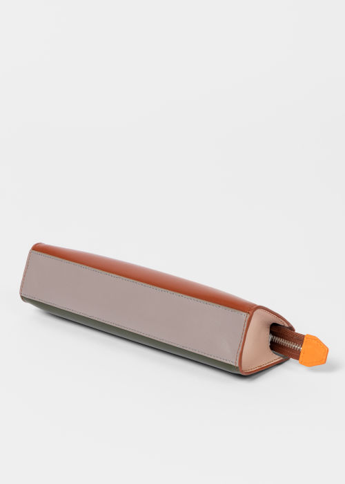 Detail View - Tan Leather Pencil Case Paul Smith