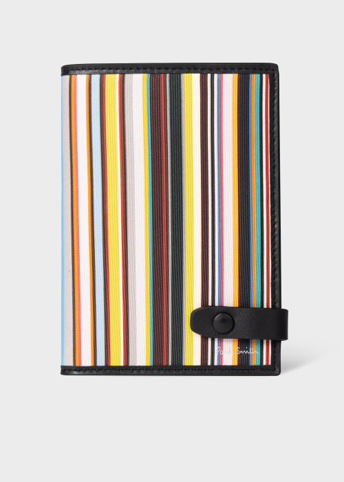 Product View - Men's Leather 'Signature Stripe' Passport Cover Paul Smith