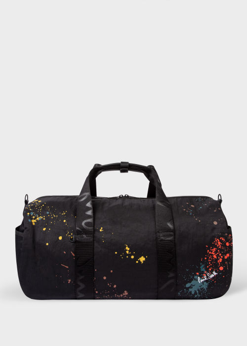 Front View - Black 'Paint Splatter' Duffle Bag Paul Smith