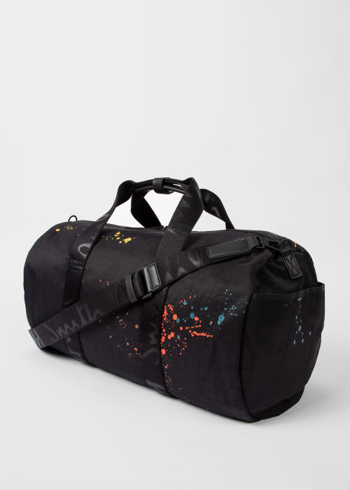 Detail View - Black 'Paint Splatter' Duffle Bag Paul Smith