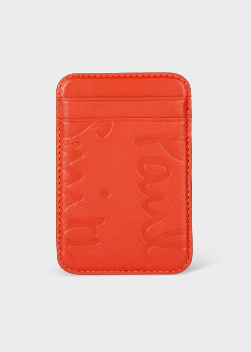 Paul Smith + Native Union Orange Leather Magsafe Card Holder