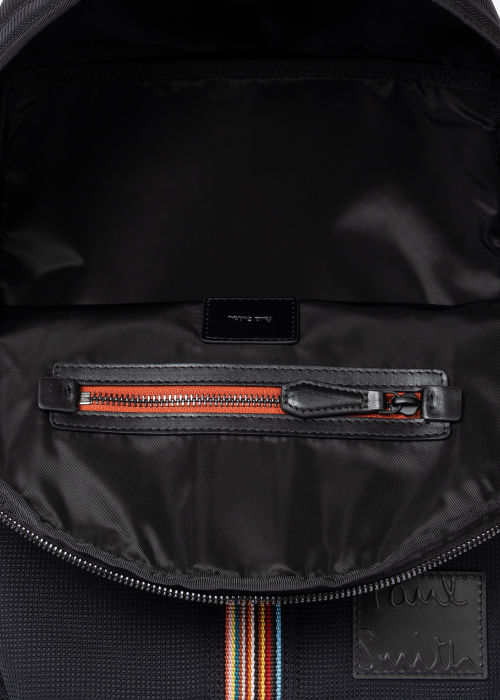 Product View - Men's Black 'Signature Stripe' Backpack Paul Smith