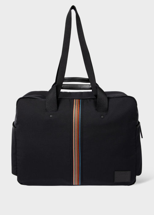 Product View - Men's Black 'Signature Stripe' Holdall Bag Paul Smith