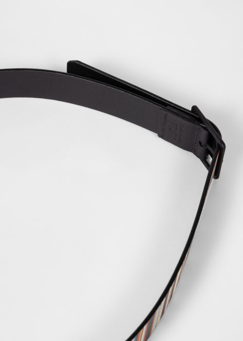 Product View - Men's Leather Reversible Signature Stripe Belt Paul Smith