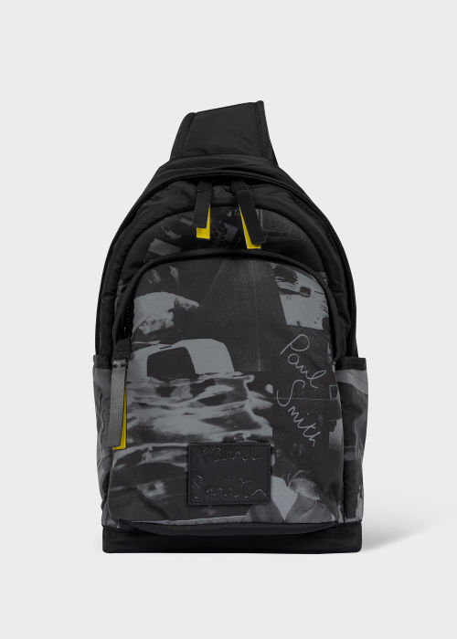 Front View - Black 'Photograph' Sling Pack Paul Smith