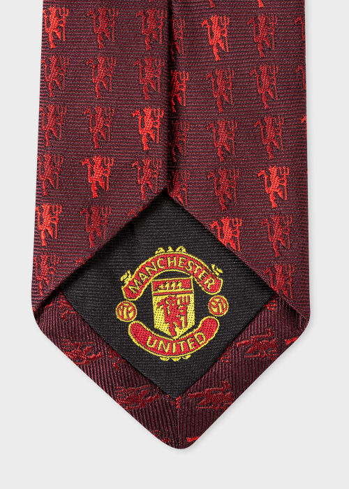 Vue detail - Paul Smith & Manchester United – Cravate Étroite "Red Devil" en Soie