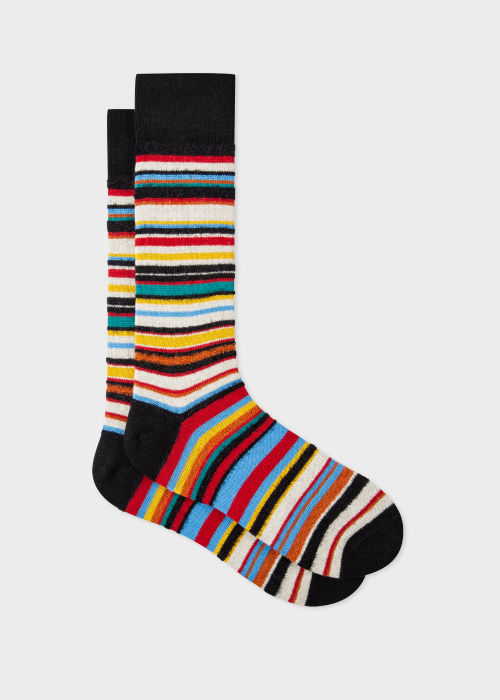 Pair view - Men's Textured Signature Stripe Socks Paul Smith