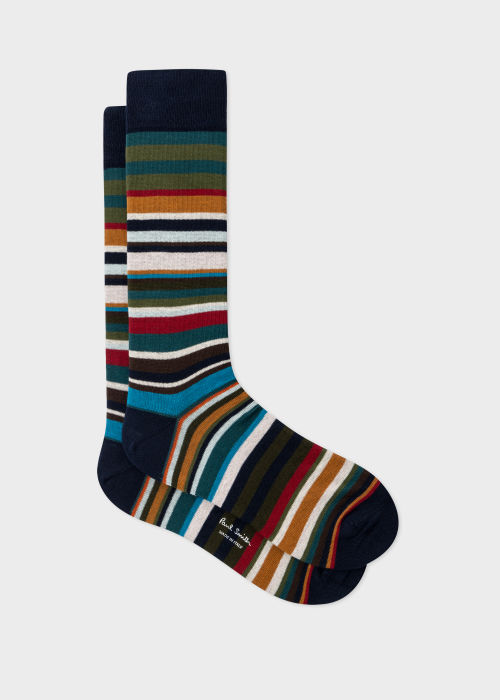 Men's Navy Multi-Stripe Socks