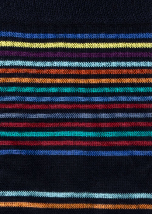 Men's Navy and Turquoise Multi-Stripe Socks