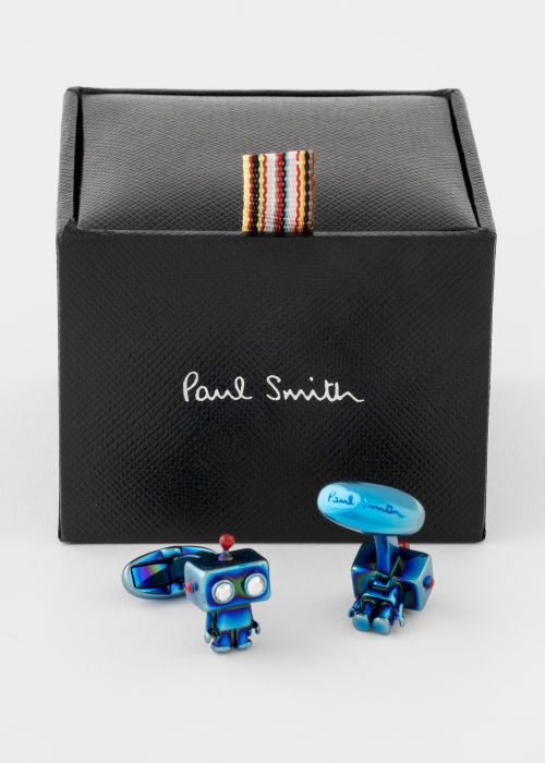 Product View - Men's Blue 'Robot' Cufflinks Paul Smith