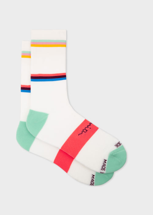 White Stripe Cycling Socks