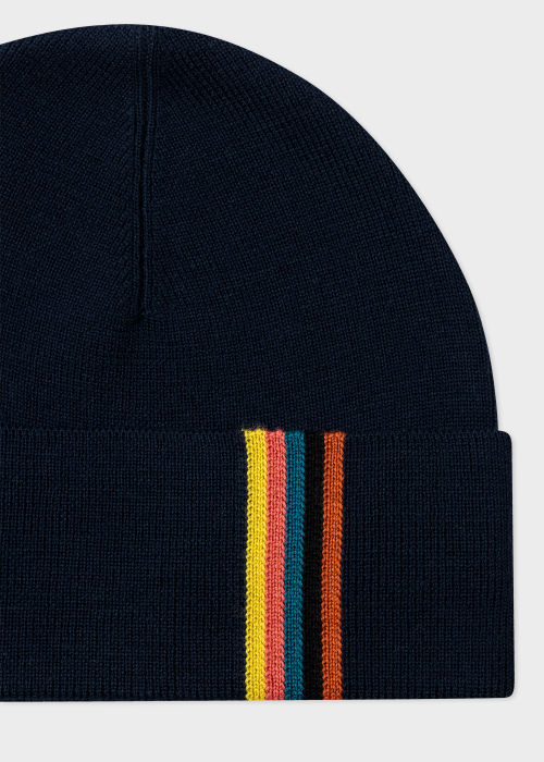 Men's Navy Merino Wool 'Artist Stripe' Trim Hat, Gloves & Scarf Gift Set by Paul Smith