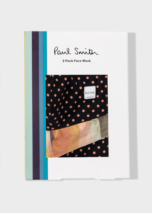 'Artist Stripe' And Polka Dot Print Face Coverings Three Pack by Paul Smith